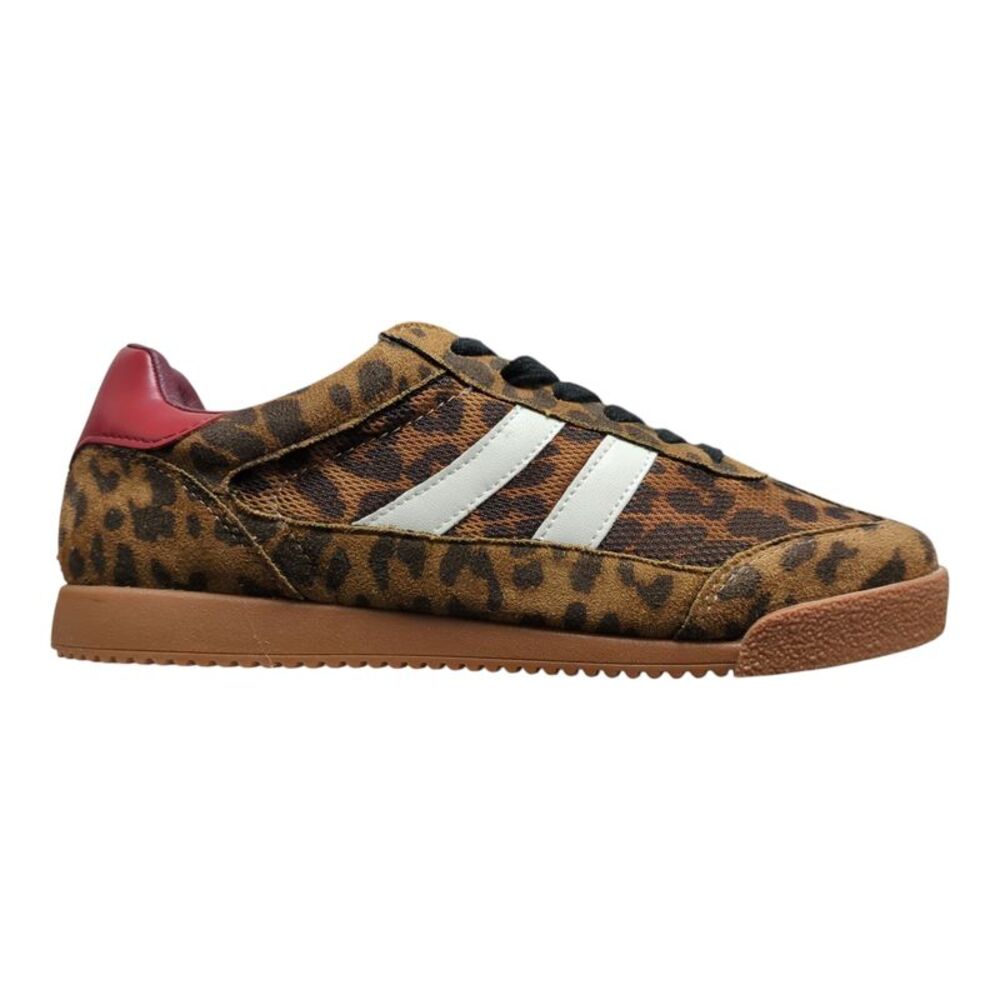 Steve Madden Women's Retro-Inspired Suede Lace-Up Sneaker - Leopard - Picture 2 of 6